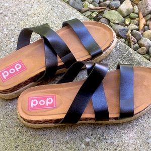 Pop platform slip on sandal